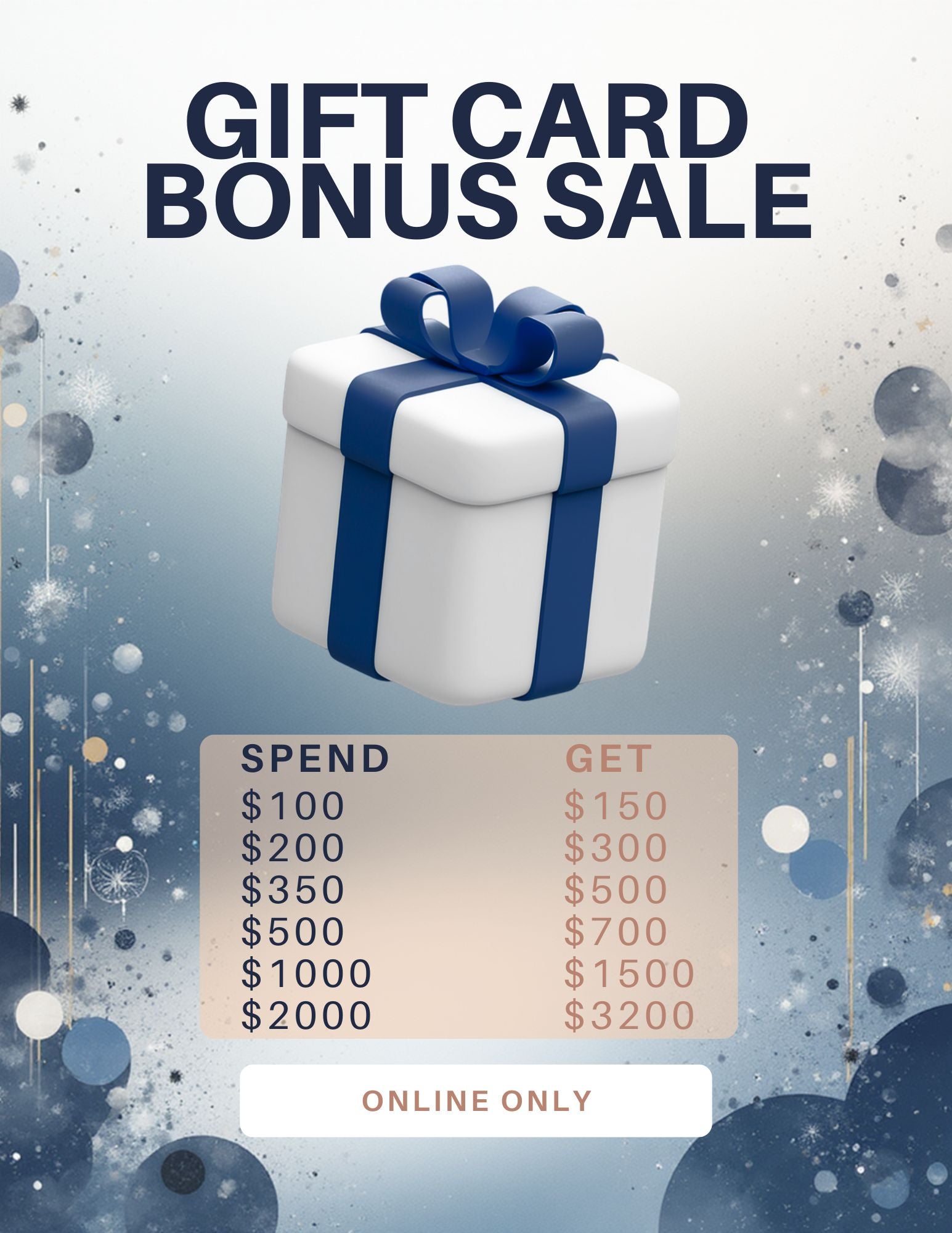 Gift Card Bonus Sale